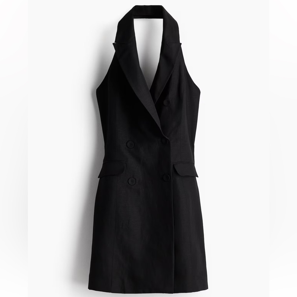 H&M Linen Blend Halterneck Jacket Dress